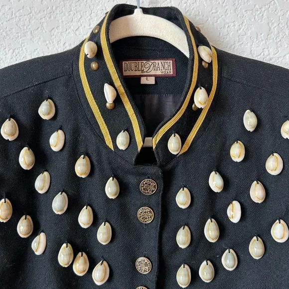 Vintage Double D Ranch Wool-Blend Fringe Jacket with Shell Accent, Size L - Picture 7 of 13